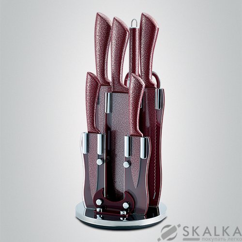 На фото Набор ножей Royalty line 8 предметов (RL KSS 8 Red)