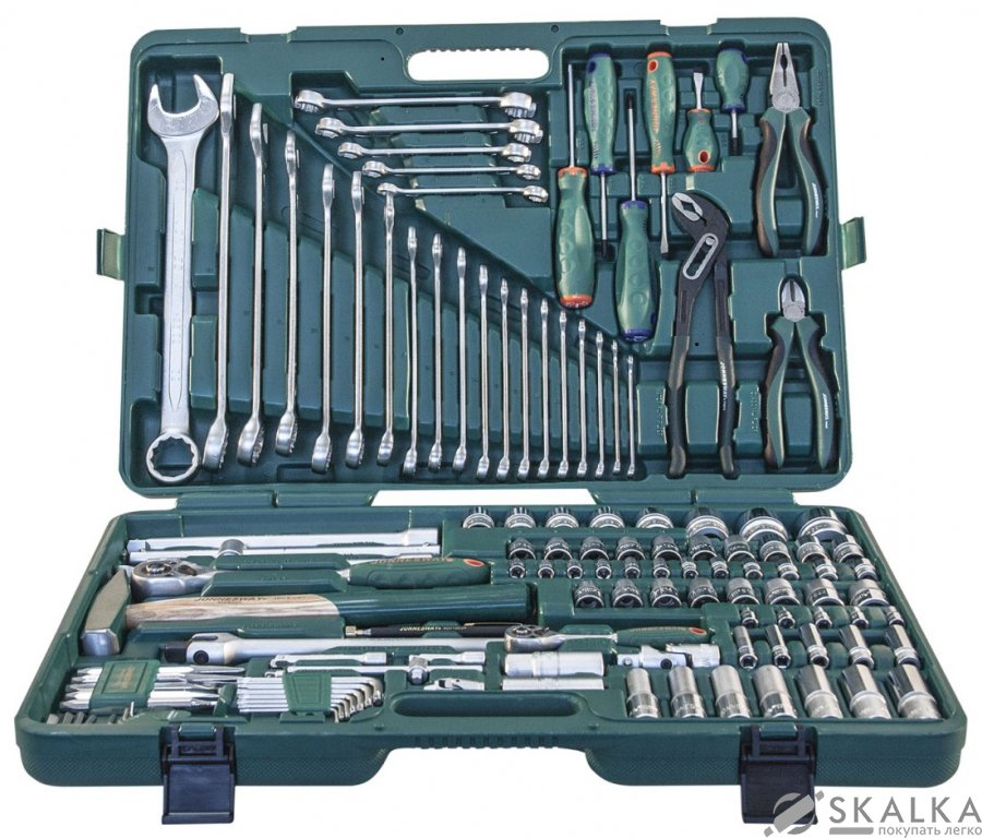 На фото Универсальный набор интсрументов Jonnesway 1/4" 1/2" 127 шт (S04H524127S)