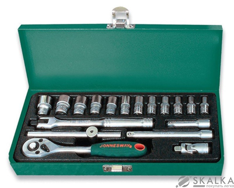 На фото Набор торцевых головок Jonnesway 1/4"DR 4-13 мм 18 шт (S04H2118S)