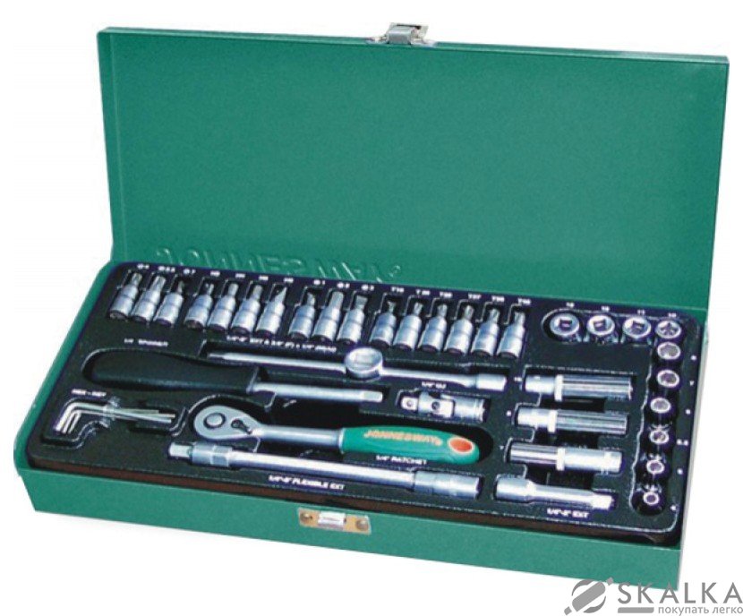 Набор торцевых головок Jonnesway 1/4"DR 4-13 мм 41 шт (S04H2141S) На фото Набор торцевых головок Jonnesway 1/4"DR 4-13 мм 41 шт (S04H2141S)