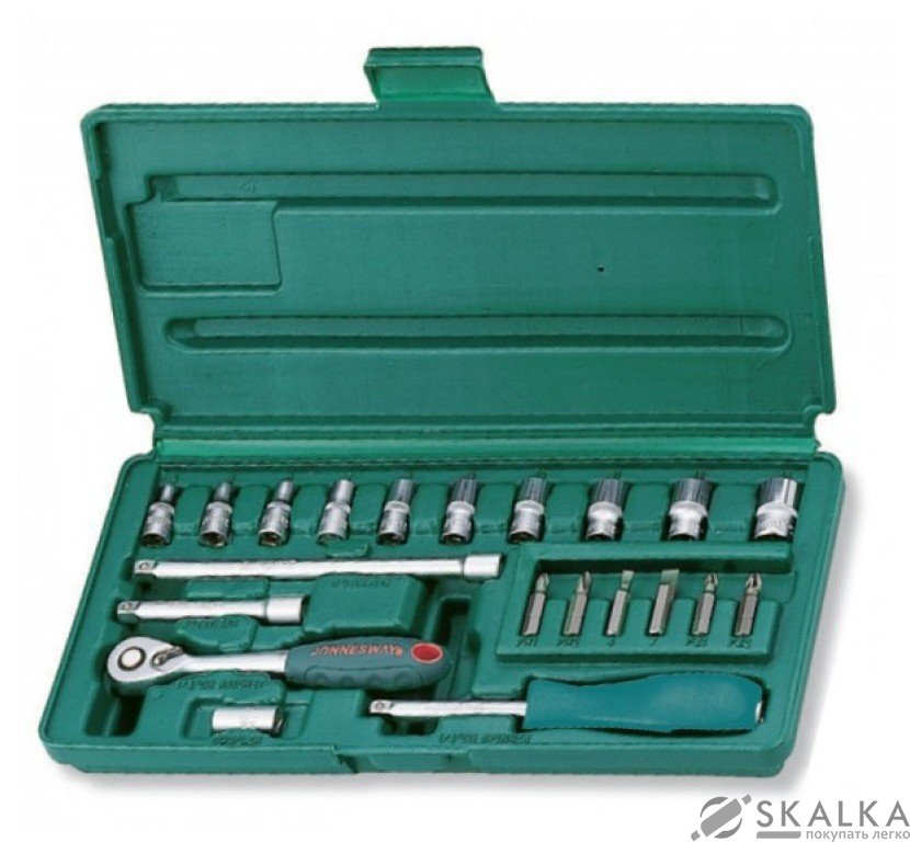Набор торцевых головок Jonnesway 1/4"DR 4-13 21 шт (S04H2721S) На фото Набор торцевых головок Jonnesway 1/4"DR 4-13 21 шт (S04H2721S)