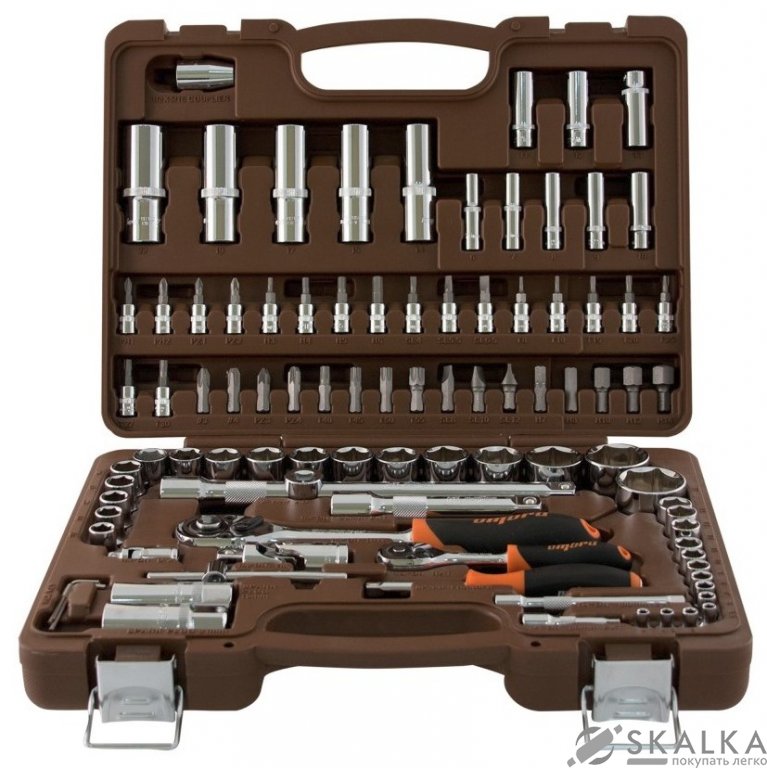 На фото Набор инструмента Ombra головки 4-32мм 1/4" и 1/2"DR 94 шт (OMT94S)
