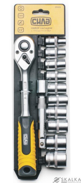 На фото Набор Сила насадок торцевых c трещоткой 1/4 CrV 12 шт (251112)