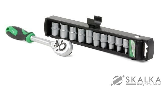 На фото Набор головок Intertool 10шт 1/2" 8,10,12,13,14,15,16,17,18,19мм трещеткой (ET-6013)