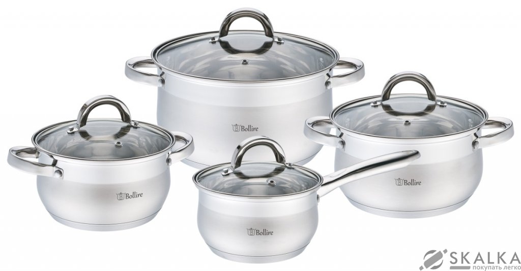 Набор посуды Bollire 8 предметов MONZA (BR-4008) На фото Набор посуды Bollire 8 предметов MONZA (BR-4008)