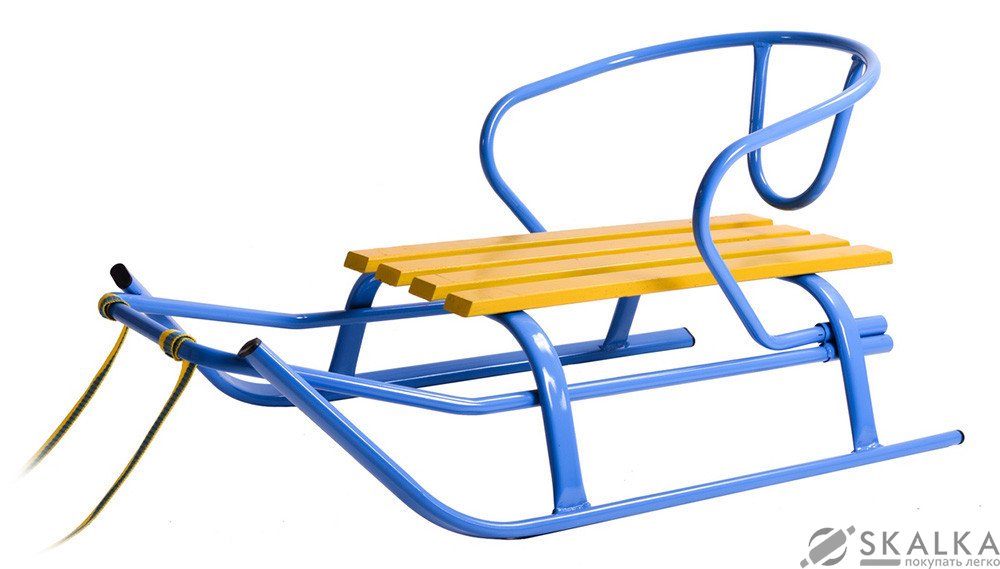 На фото Санки Time Eco Комета Патриот желто-голубые (150Blue)