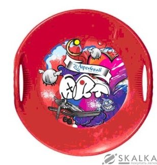 На фото Санки-тарелка Alpen Ufo Graffiti IML красные (991102)
