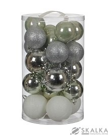 Елочные шарики House of Seasons комплект 23 шт микс оттенки серого (1028480) На фото Елочные шарики House of Seasons комплект 23 шт микс оттенки серого (1028480)