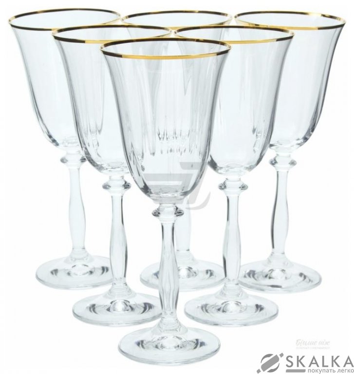 На фото Набор бокалов для вина Bohemia Angela 250 мл 6 шт (40600/250)