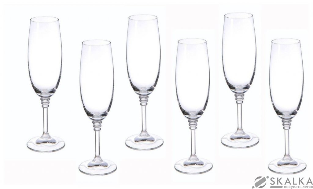 На фото Набор бокалов для шампанского Bohemia Olivia 190 мл 6 шт (40346/190)