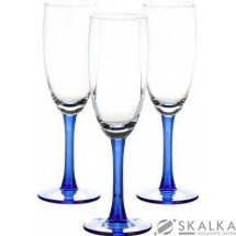 На фото Набор бокалов для шампанского Libbey Clarity 170 мл синие 3 шт (31-225-091)