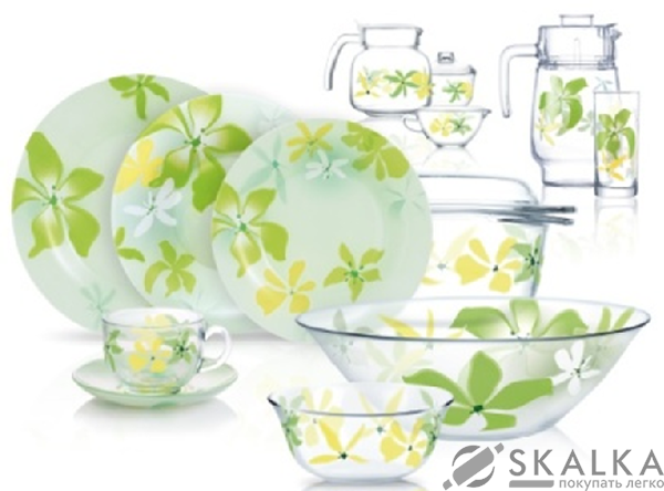 На фото Сервиз столовый Luminarc Green Ode 46 предметов (N6728)