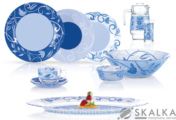 На фото Сервиз столовый Luminarc Plenitude Blue 46 предметов (N4871)