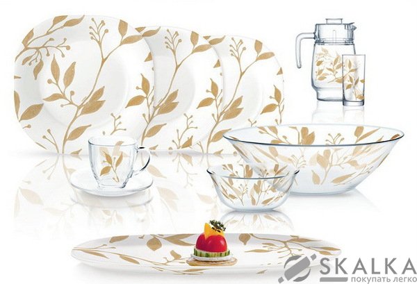 На фото Сервиз столовый Luminarc Carine Etude Gold 46 предметов (N2781)