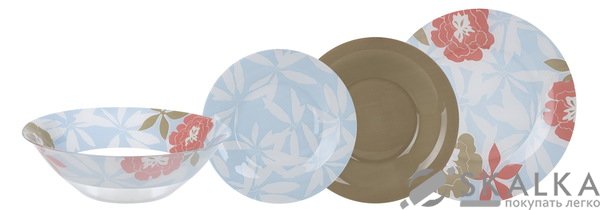 На фото Сервиз Luminarc Peony Floral Blue 19 предметов (N6264)