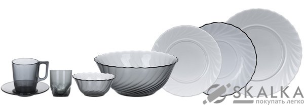 На фото Сервиз столовый Trianon Graphite 43 предмет (N5757)