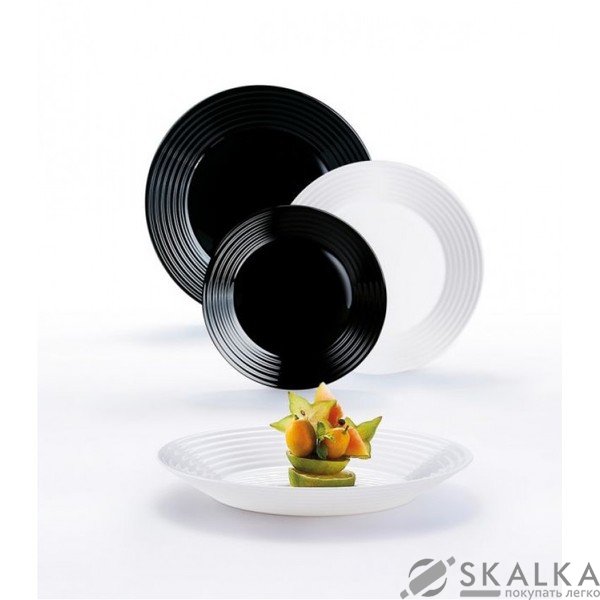 На фото Сервиз столовый Luminarc Harena Black&White 18 предметов (N2231)