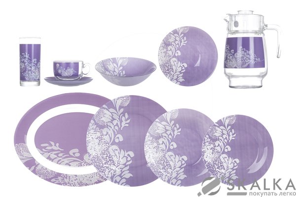 На фото Сервиз столовый Luminarc Piume Violet 45 предметов (N2627)