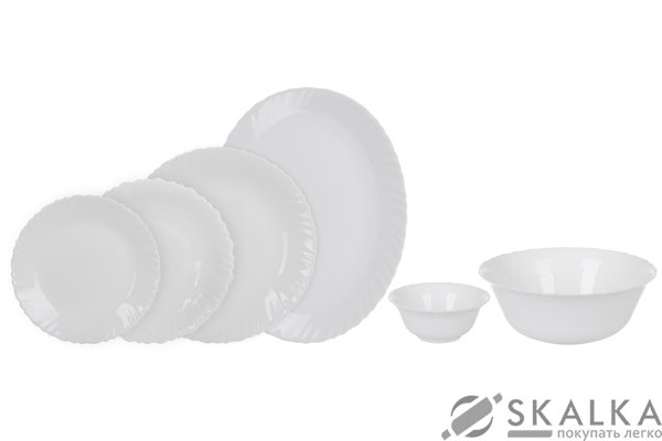 На фото Сервиз столовый Arcopal White 26 предметов (N2062)