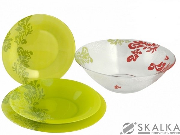 На фото Сервиз столовый Luminarc Piume Green 19 предметов (J7664)