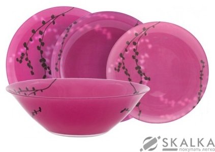 На фото Сервиз Luminarc Kashima Fushia 19предметов (G9715)