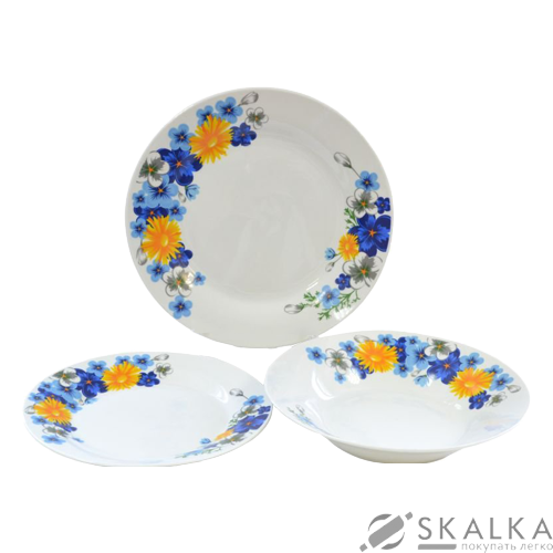 На фото Набор столовый Оселя 18 предметов Цветы (21-206-125)