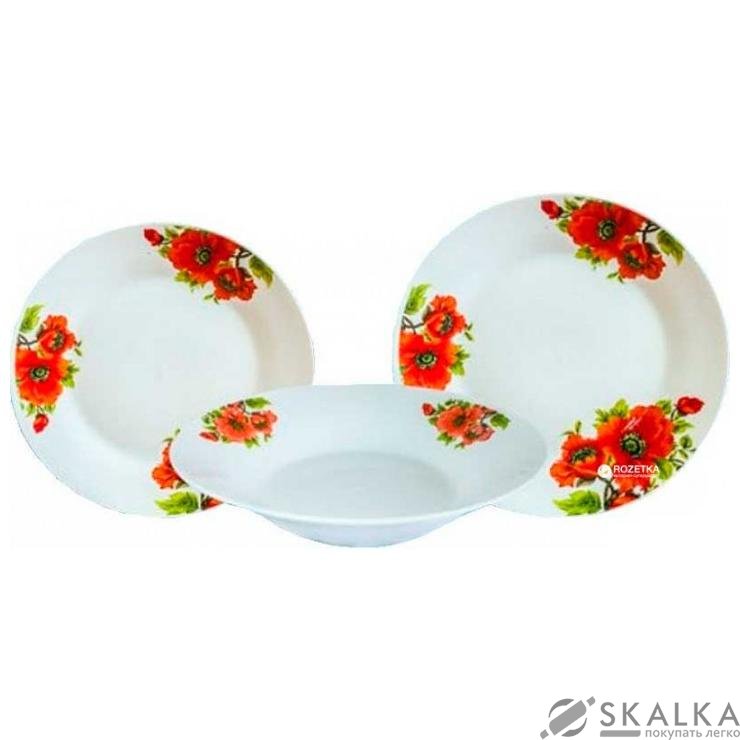 Набор столовый Оселя 18 предметов Маки (21-206-075) На фото Набор столовый Оселя 18 предметов Маки (21-206-075)