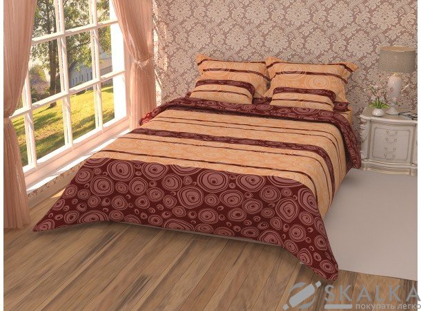 На фото Постельное белье Leleka-Textile Полиэстер 145х210 Оранжевое Полуторные
