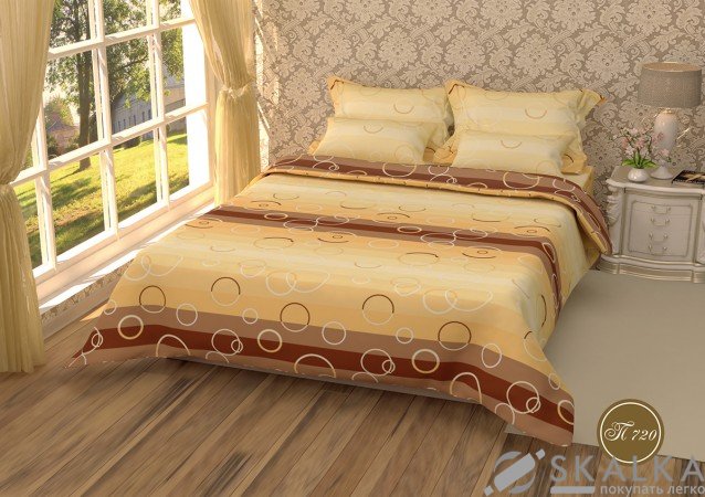 На фото Постельное белье Leleka-Textile Полиэстер 200х220 Желтое Евро