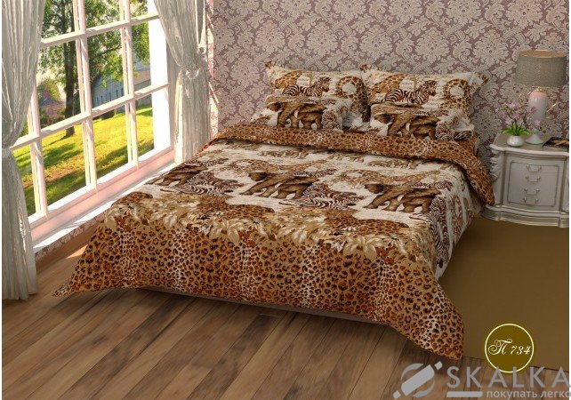 На фото Постельное белье Leleka-Textile Полиэстер 200х220 Коричневое Евро