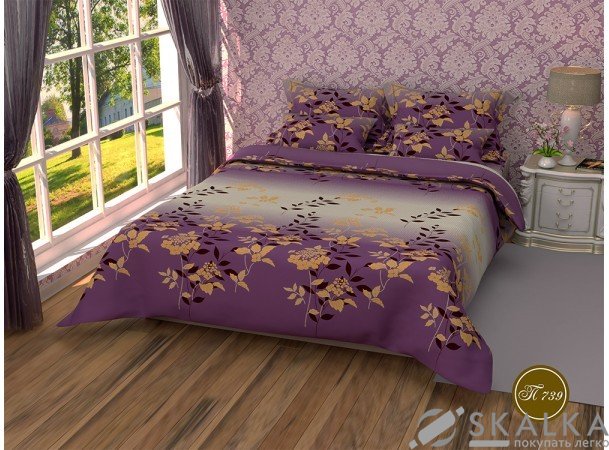 На фото Постельное белье Leleka-Textile Полиэстер 145х210 Фиолетовое Полуторные