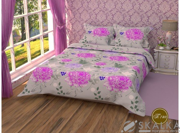 На фото Постельное белье Leleka-Textile Полиэстер 175х210 Розовое Двуспальное