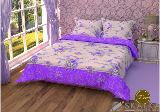На фото Постельное белье Leleka-Textile Полиэстер 175х210 Фиолетовое Двуспальное