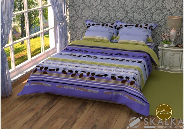 На фото Постельное белье Leleka-Textile Полиэстер 200х220 Фиолетовое Евро