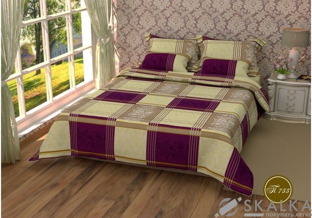 На фото Постельное белье Leleka-Textile Полиэстер 200х220 Бежевое Евро