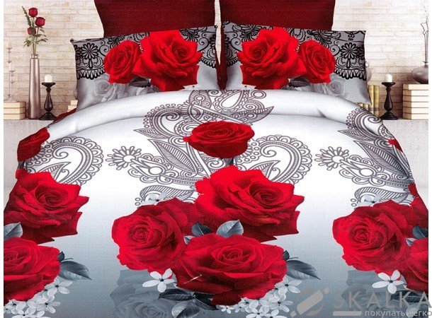 На фото Постельное белье Leleka-Textile Полисатин 145х210 Серое Полуторные