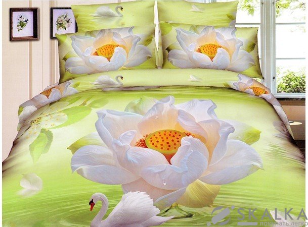 На фото Постельное белье Leleka-Textile Полисатин 175х210 Салатовое Двуспальное