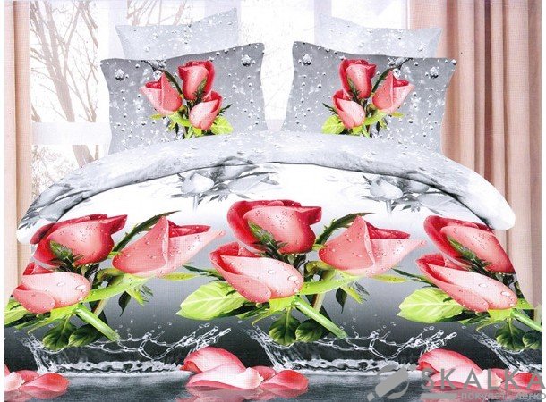 На фото Постельное белье Leleka-Textile Полисатин 145х210 Серое Полуторные
