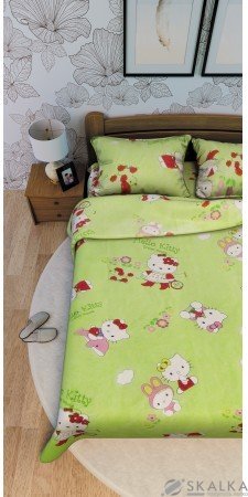 На фото Постельное белье Leleka-Textile Ранфорс 145х210 Салатовое Детское