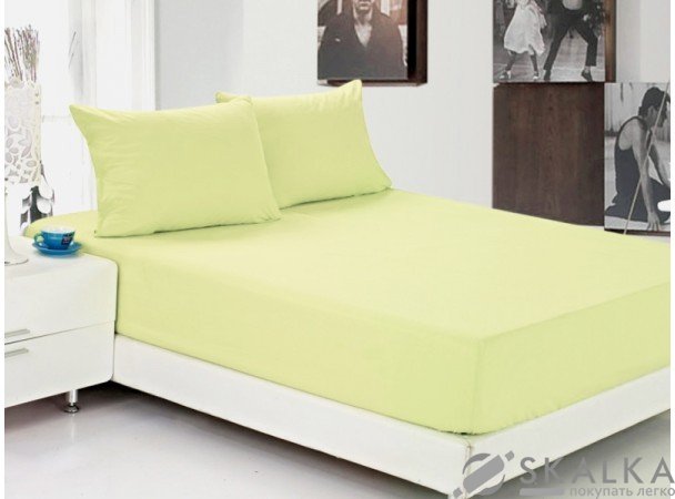 На фото Постельное белье Leleka-Textile Ранфорс Салатовое Евро