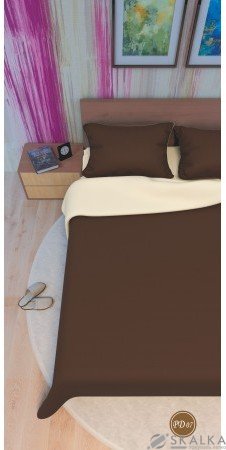 На фото Постельное белье Leleka-Textile Ранфорс 175х210 Коричневое Двуспальное