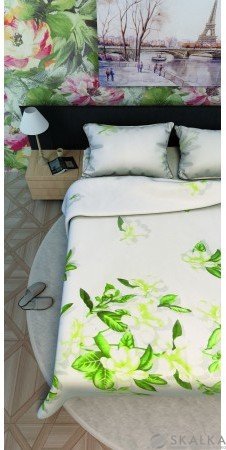 На фото Постельное белье Leleka-Textile Ранфорс 200х220 Белое Евро