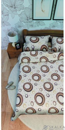 На фото Постельное белье Leleka-Textile Ранфорс 145х210 Бежевое Полуторные
