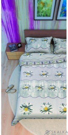 На фото Постельное белье Leleka-Textile Ранфорс 175х210 Зеленое Двуспальное