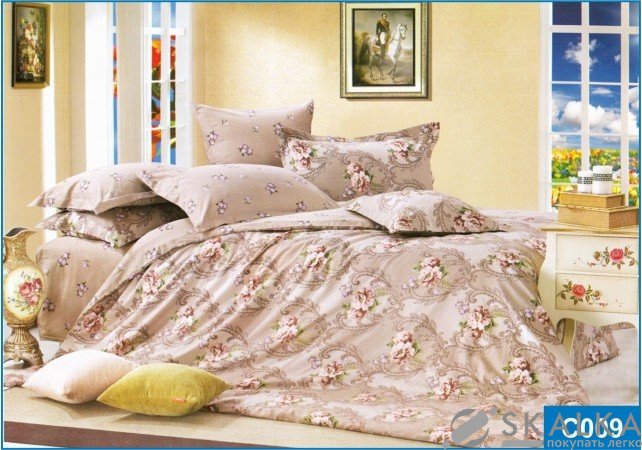 На фото Постельное белье Leleka-Textile Сатин 200х220 Розовое Евро