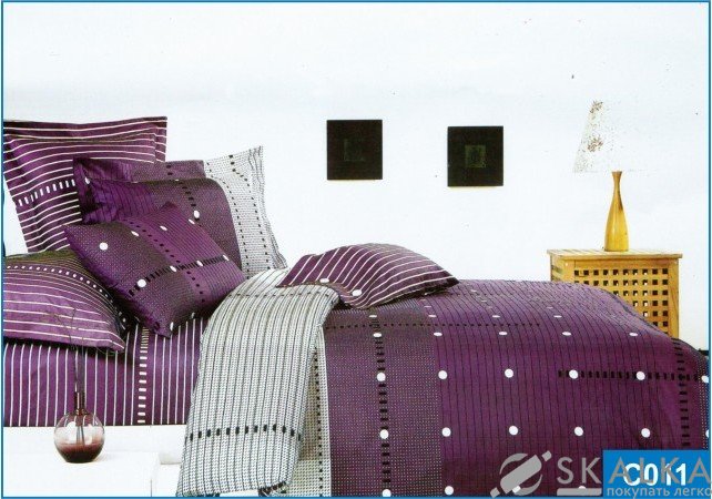 На фото Постельное белье Leleka-Textile Сатин 175х210 Фиолетовое Двуспальное