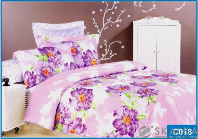 На фото Постельное белье Leleka-Textile Сатин 200х220 Розовое Евро