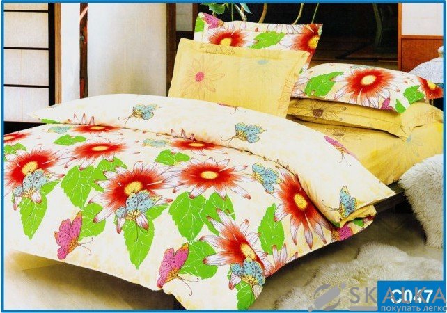 На фото Постельное белье Leleka-Textile Сатин 150х210 Желтое Полуторные