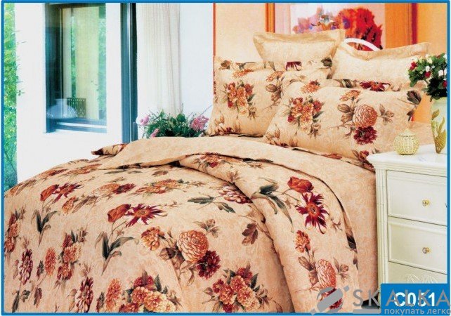 На фото Постельное белье Leleka-Textile Сатин 150х210 Оранжевое Полуторные