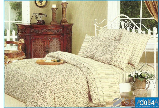 На фото Постельное белье Leleka-Textile Сатин 150х210 Бежевое Полуторные